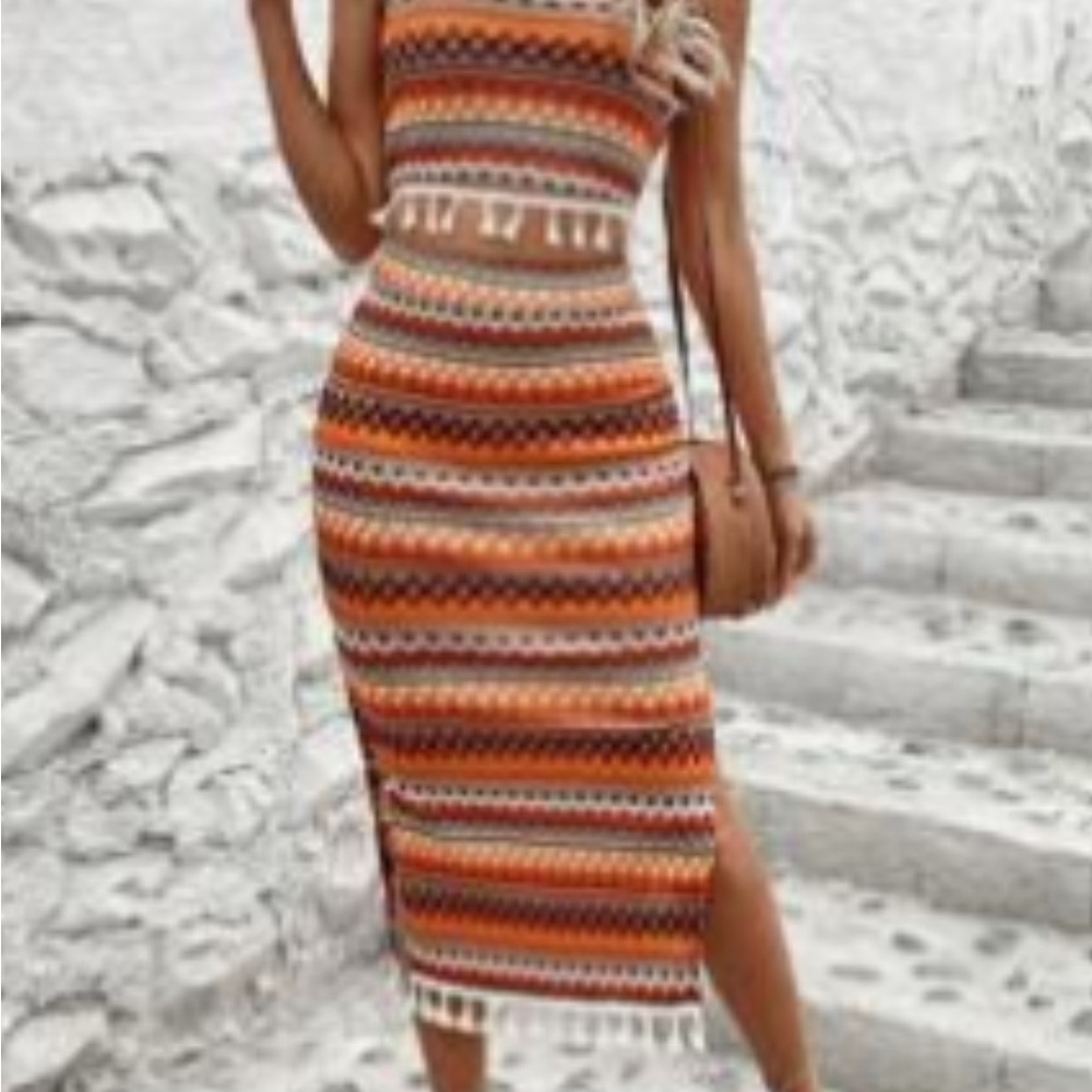 SHEIN Multicolor Striped Skirt Set